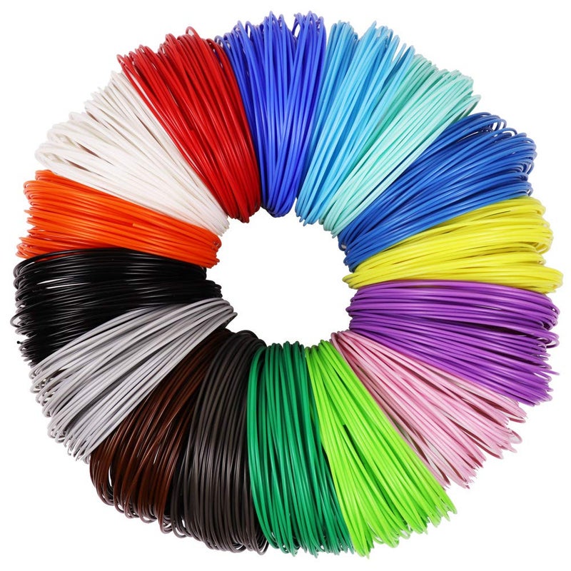 mkoem 3D Pen PLA Filament Refills 1.75mm, 16 Colors, 10 Foot per Color, Total 160 Foot - Image 1